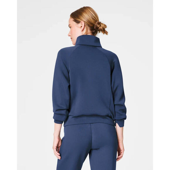 NEW, SPANX AirEssentials® Half Zip Sweater in navy Size M #T3500 - Picture 3 of 9